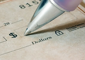 Signing a check