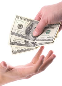 Money exchanges hands