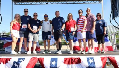 Local and County officials on stage at the Stars & Strides 5k & 1 Mile Freedom Walk